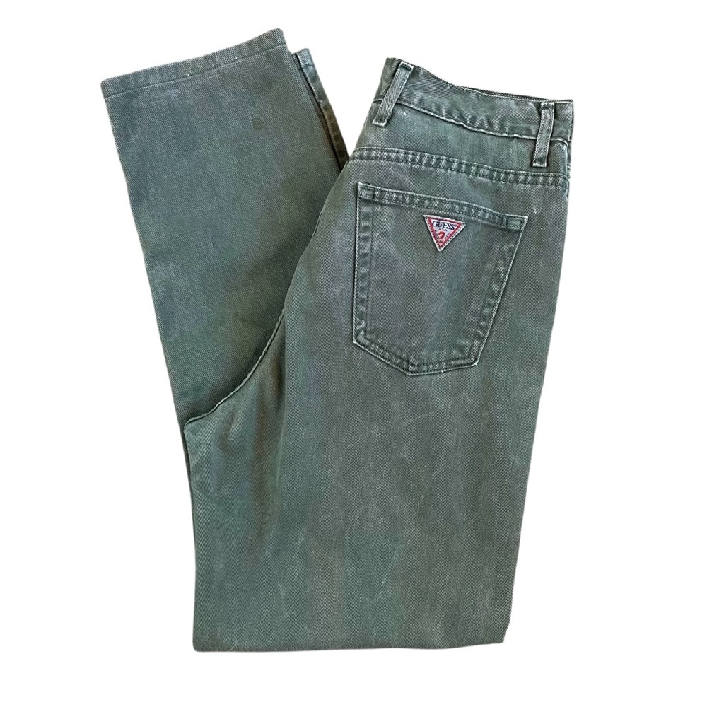 Vintage Guess Women's Green High Rise Skinny Jeans